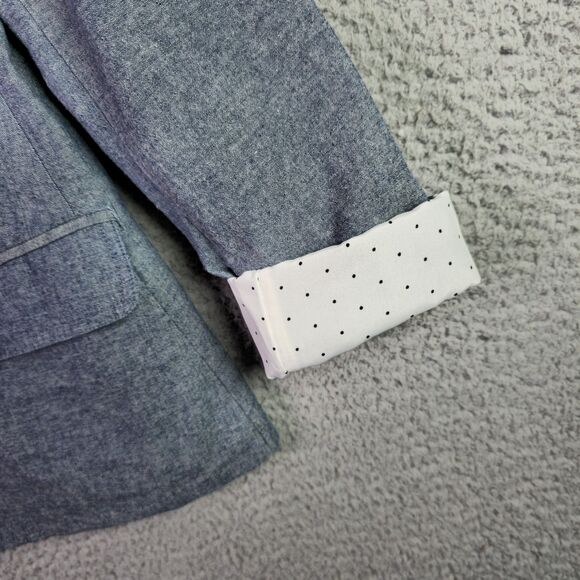 Gap Blue Chambray Preppy Blazer 12 Classic Notch Lapel Single Breasted Lined - Picture 12 of 16